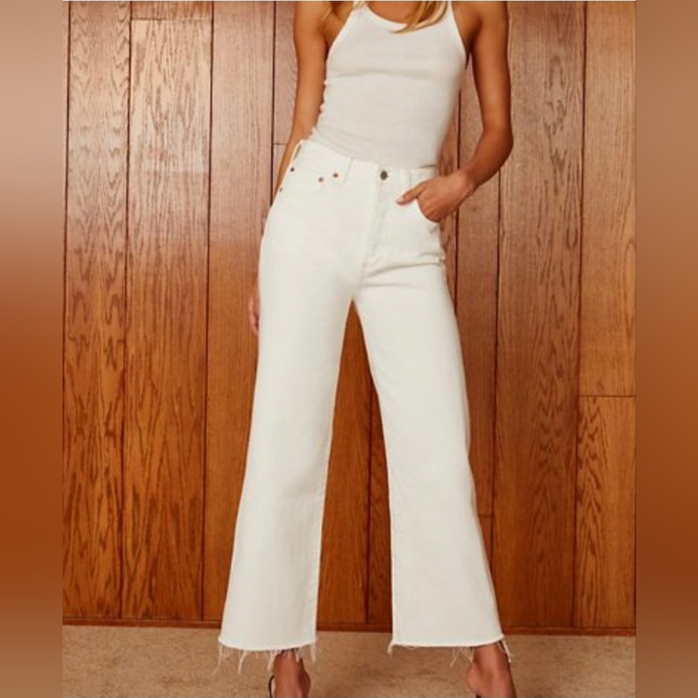 Aritzia White Flare & Wide Leg Jeans
